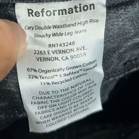 Reformation Cary Wide Leg Jeans Women’s 28 Faded Black High Rise Slouchy Chic - Picture 10 of 12